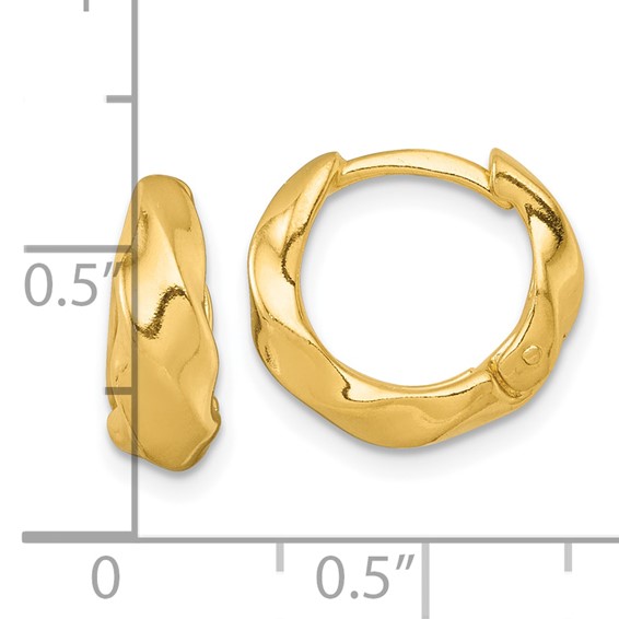 Sterling Silver Twisted Hinged Hoop Earrings