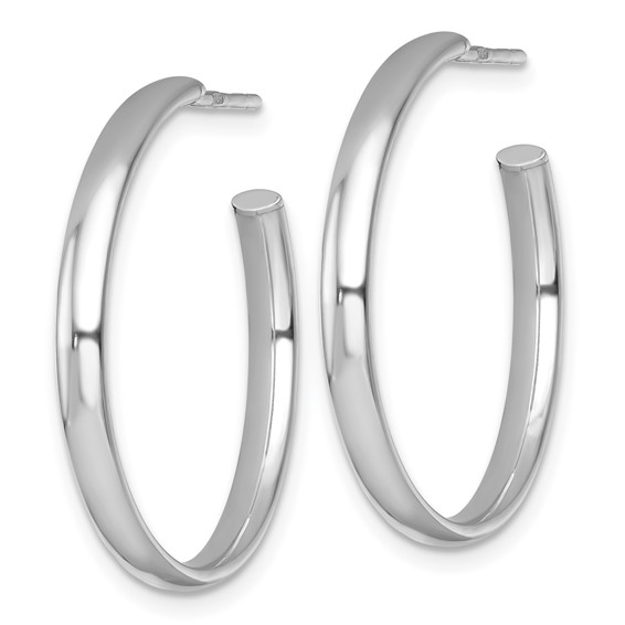 Sterling Silver 3mm C-hoop Post Earrings