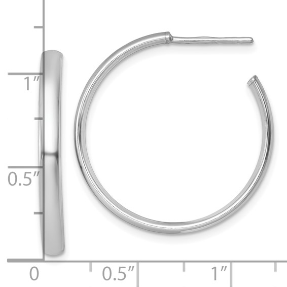 Sterling Silver 3mm C-hoop Post Earrings