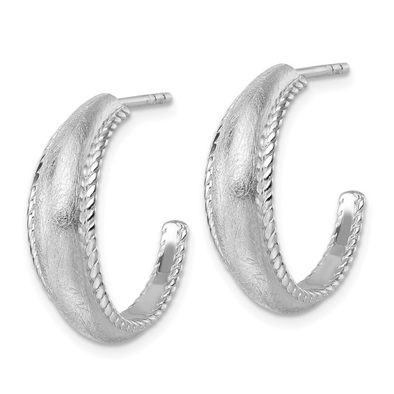 Sterling Silver Textured C-hoop Post Earrings