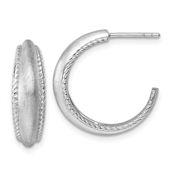 Sterling Silver Textured C-hoop Post Earrings