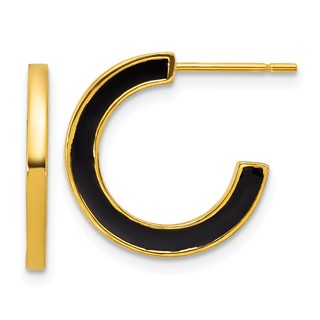 Sterling Silver Plated Enamel C-hoop Post Earrings