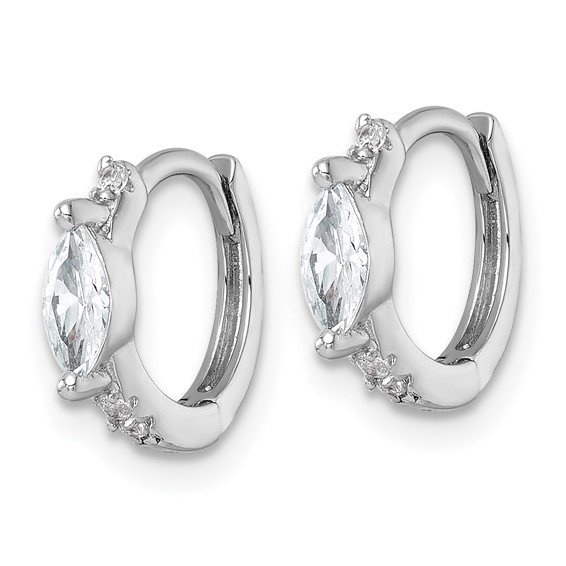 Sterling Silver CZ Hoop Earrings