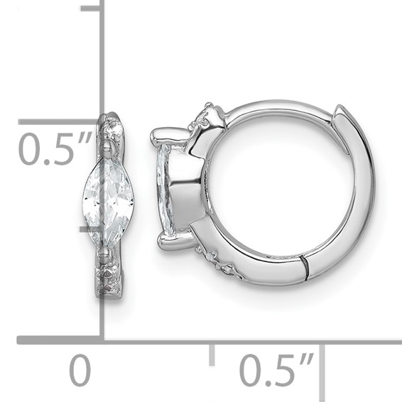 Sterling Silver CZ Hoop Earrings