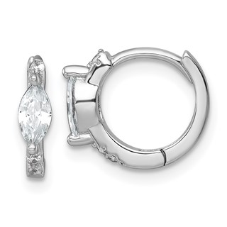 Sterling Silver CZ Hoop Earrings