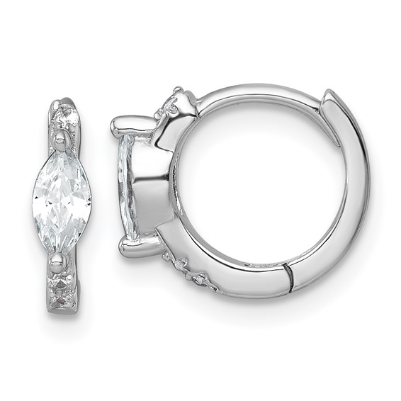 Sterling Silver CZ Hoop Earrings