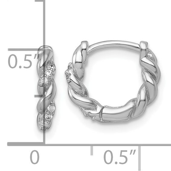 Sterling Silver CZ Hoop Earrings