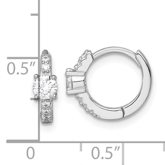 Sterling Silver CZ Hoop Earrings