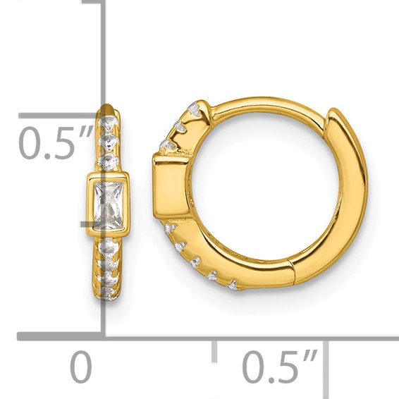 Sterling Silver CZ Hoop Earrings