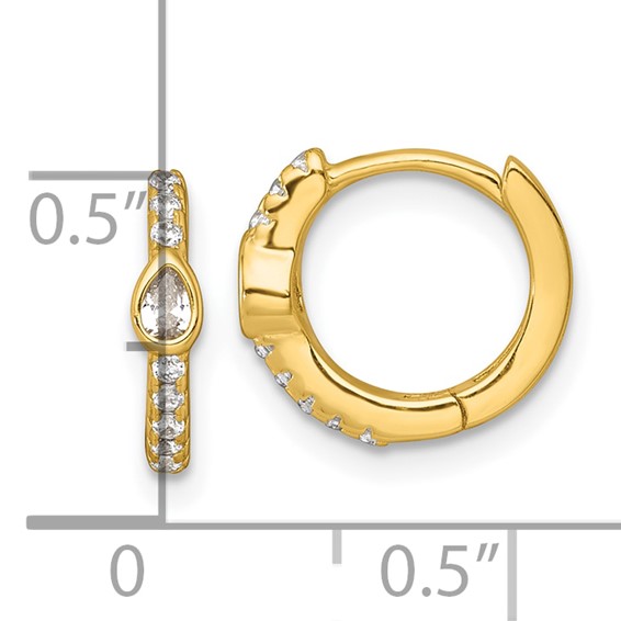 Sterling Silver CZ Hoop Earrings