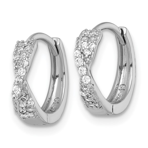 Sterling Silver CZ Hoop Earrings