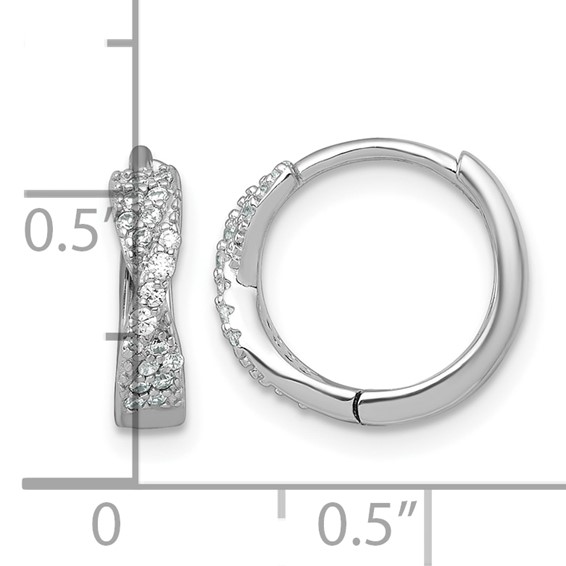 Sterling Silver CZ Hoop Earrings