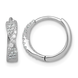 Sterling Silver CZ Hoop Earrings