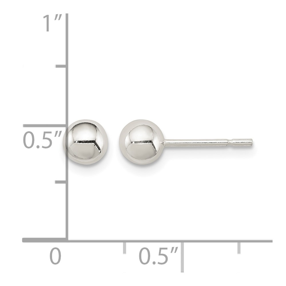 Sterling Silver 5mm Ball Earrings (QE182)