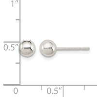 Sterling Silver 5mm Ball Earrings view 4