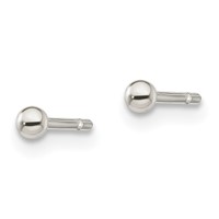 Sterling Silver Polished 2mm Ball Earrings view 2