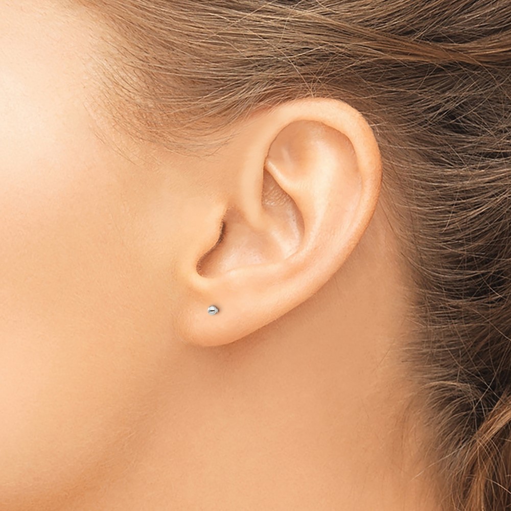 Sterling Silver Polished 2mm Ball Earrings (QE1829)