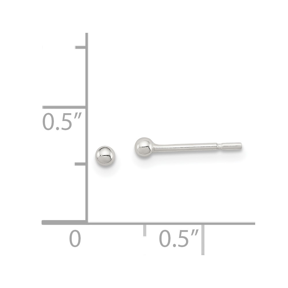Sterling Silver Polished 2mm Ball Earrings (QE1829)