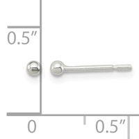 Sterling Silver Polished 2mm Ball Earrings view 4