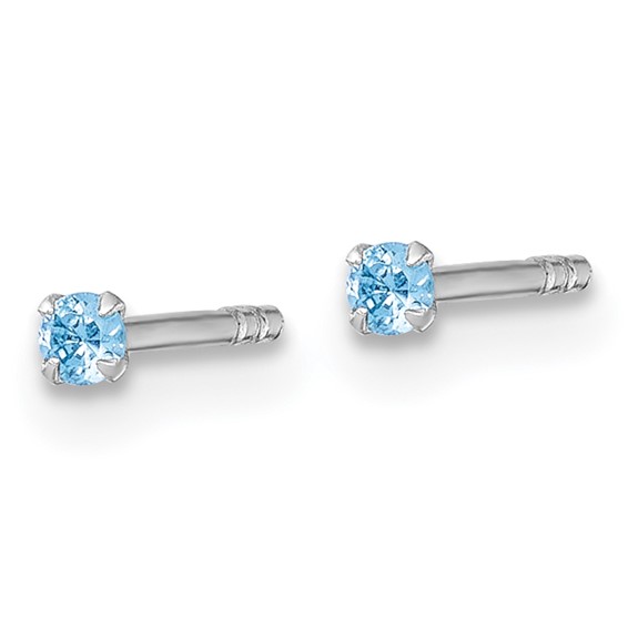 Sterling Silver CZ Childrens Stud Earrings
