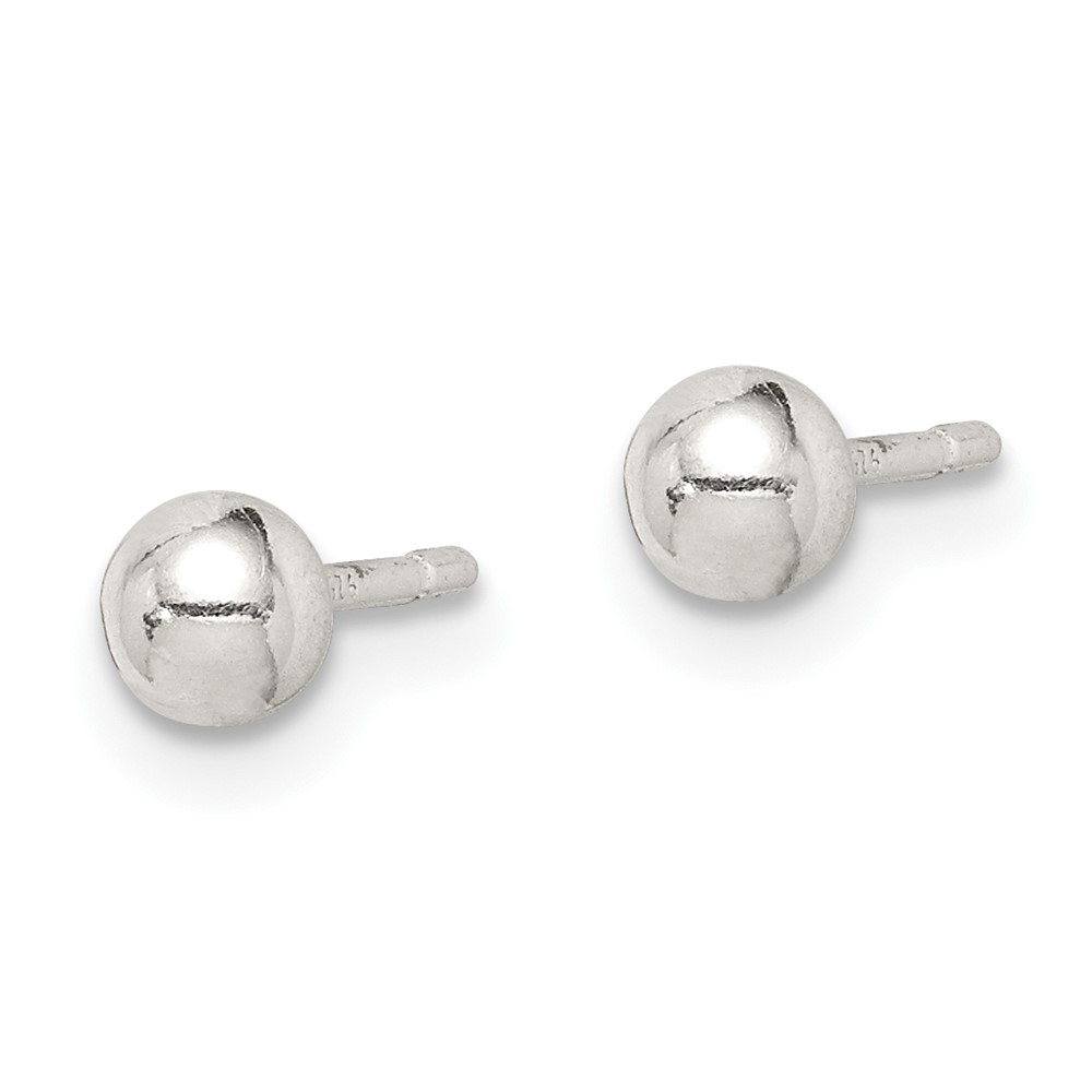 Sterling Silver 4mm Ball Earrings (QE183)