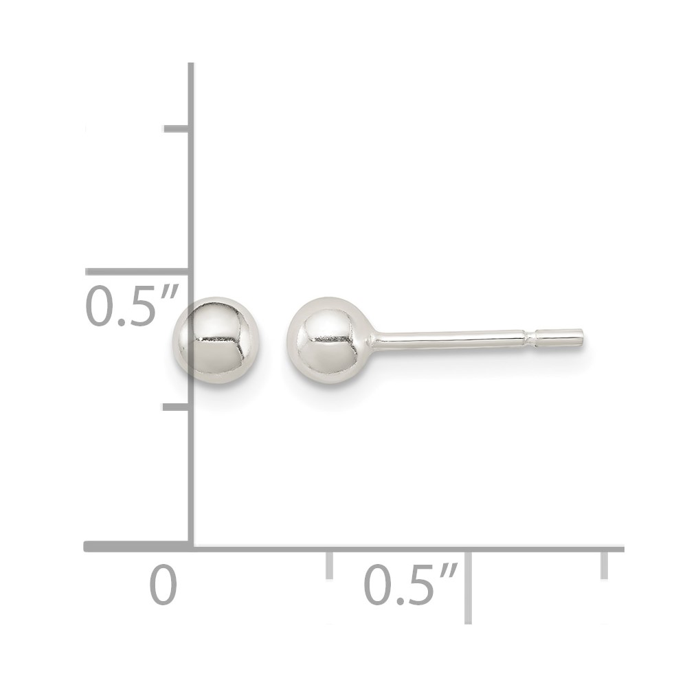 Sterling Silver 4mm Ball Earrings (QE183)