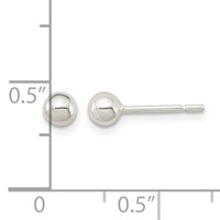 Sterling Silver 4mm Ball Earrings view 4
