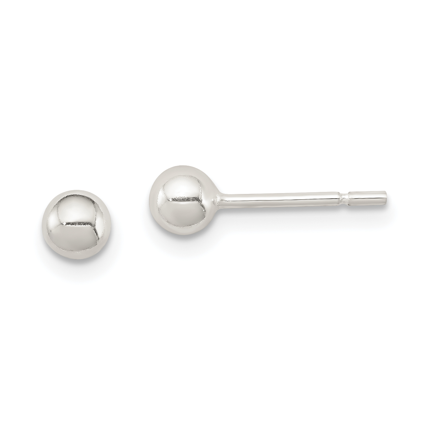 Sterling Silver 4mm Ball Earrings (QE183)