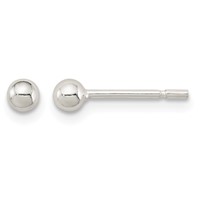 Sterling Silver Polished 3mm Ball Earrings view 1