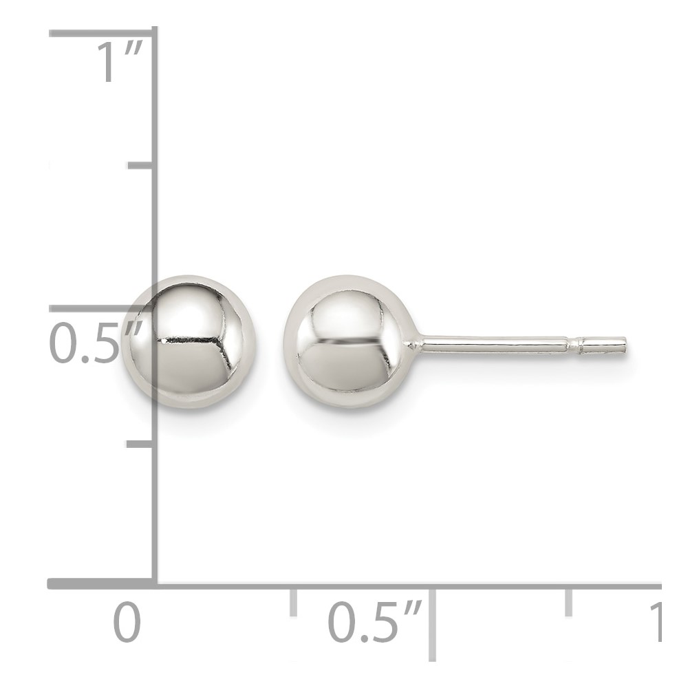 Sterling Silver Polished 6mm Ball Earrings (QE1831)