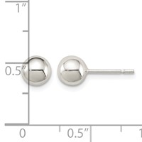 Sterling Silver Polished 6mm Ball Earrings view 4
