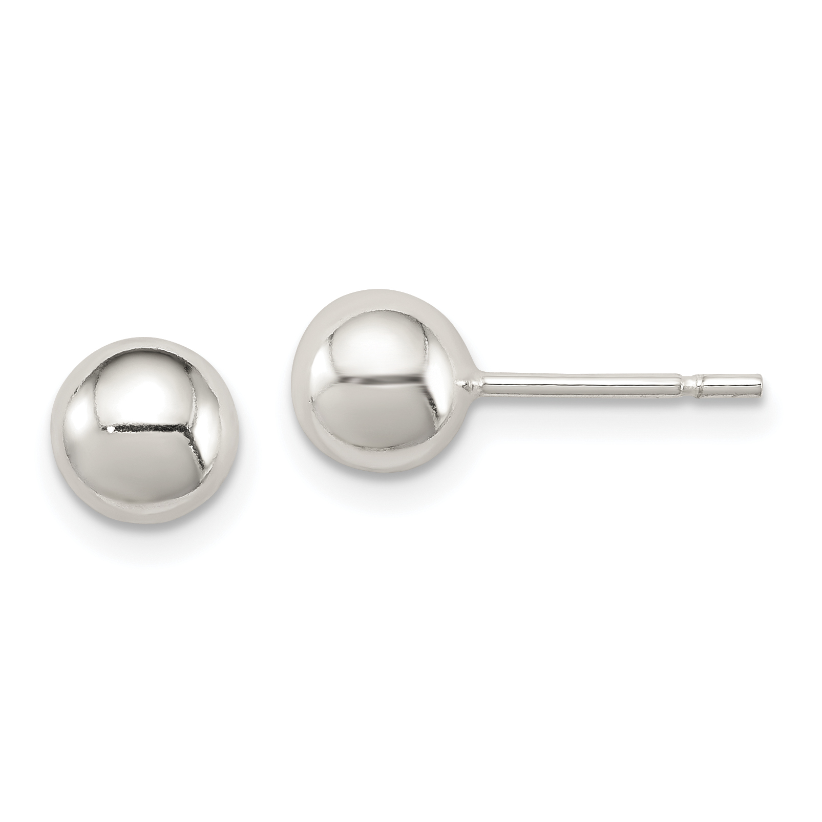 Sterling Silver Polished 6mm Ball Earrings (QE1831)