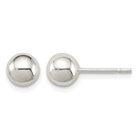 Sterling Silver Polished 6mm Ball Earrings view 1