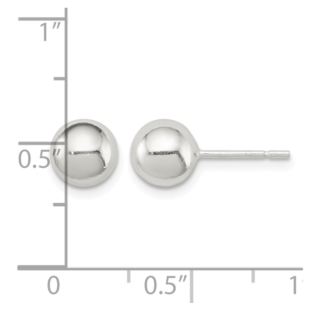 Sterling Silver Polished 7mm Ball Earrings (QE1832)
