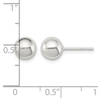 Sterling Silver Polished 7mm Ball Earrings view 4