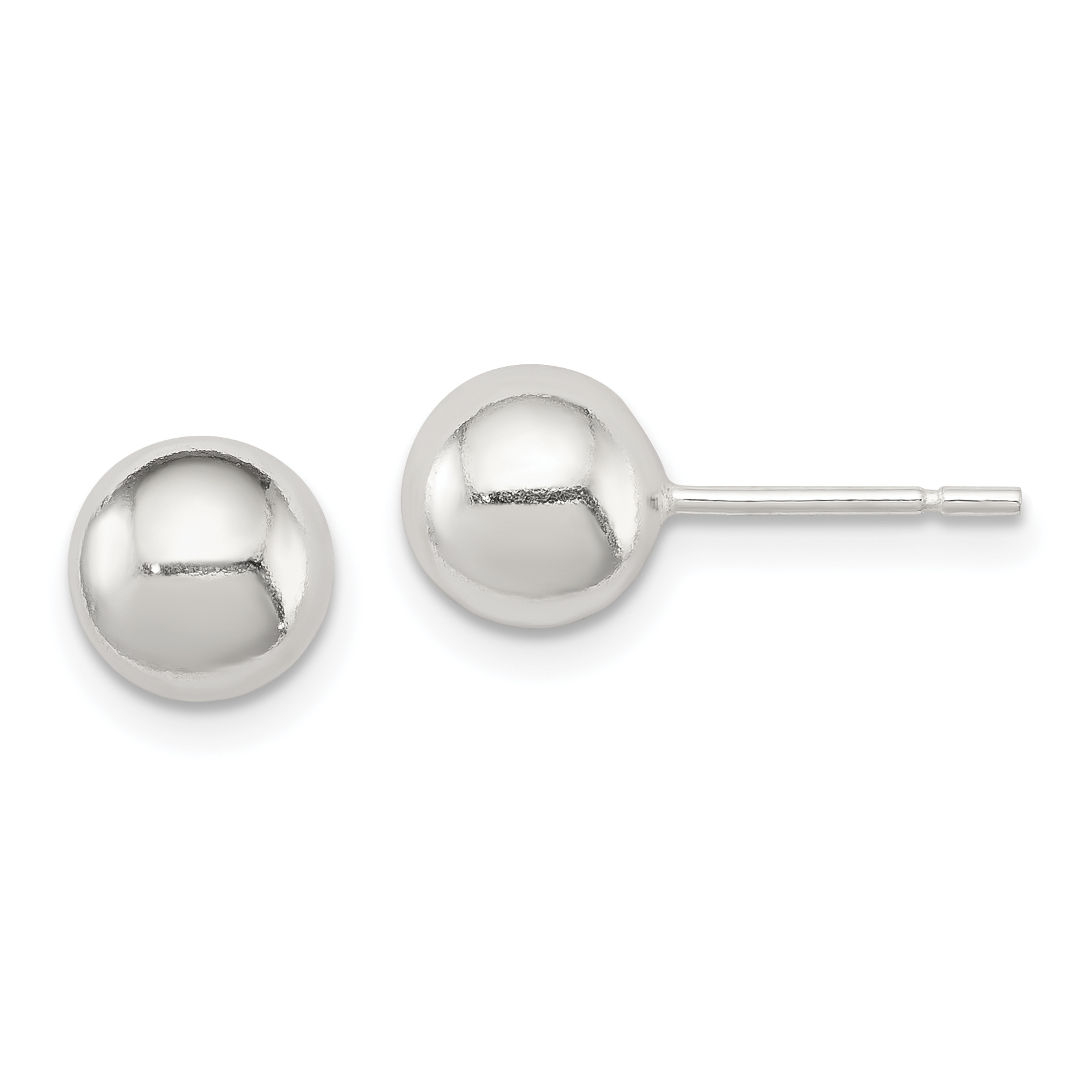 Sterling Silver Polished 7mm Ball Earrings (QE1832)