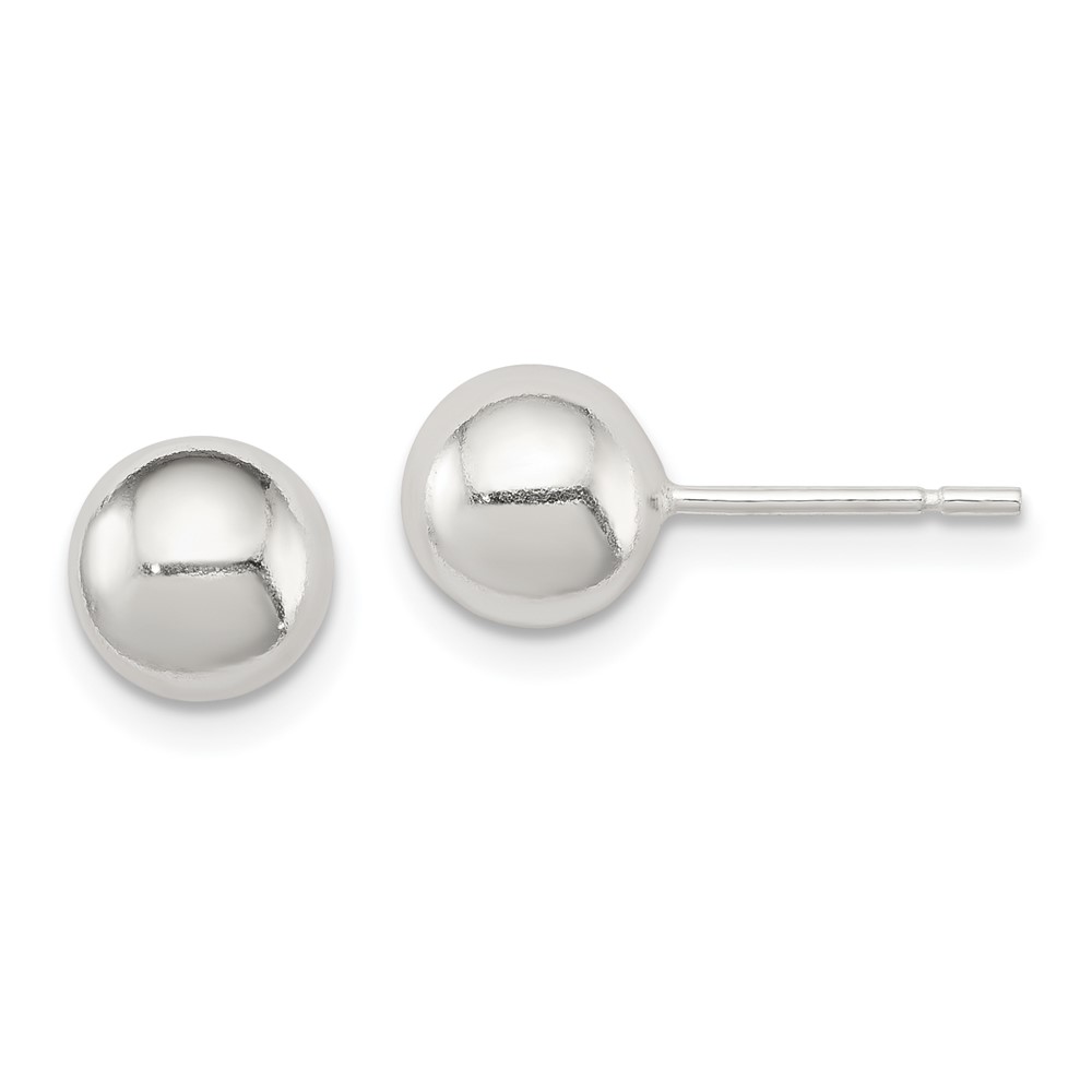 Sterling Silver Polished 7mm Ball Earrings (QE1832)