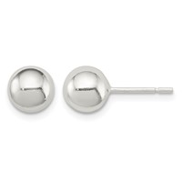 Sterling Silver Polished 7mm Ball Earrings view 1