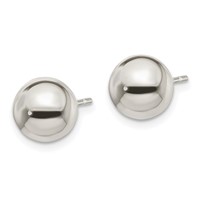 Sterling Silver Polished 8mm Ball Earrings view 2