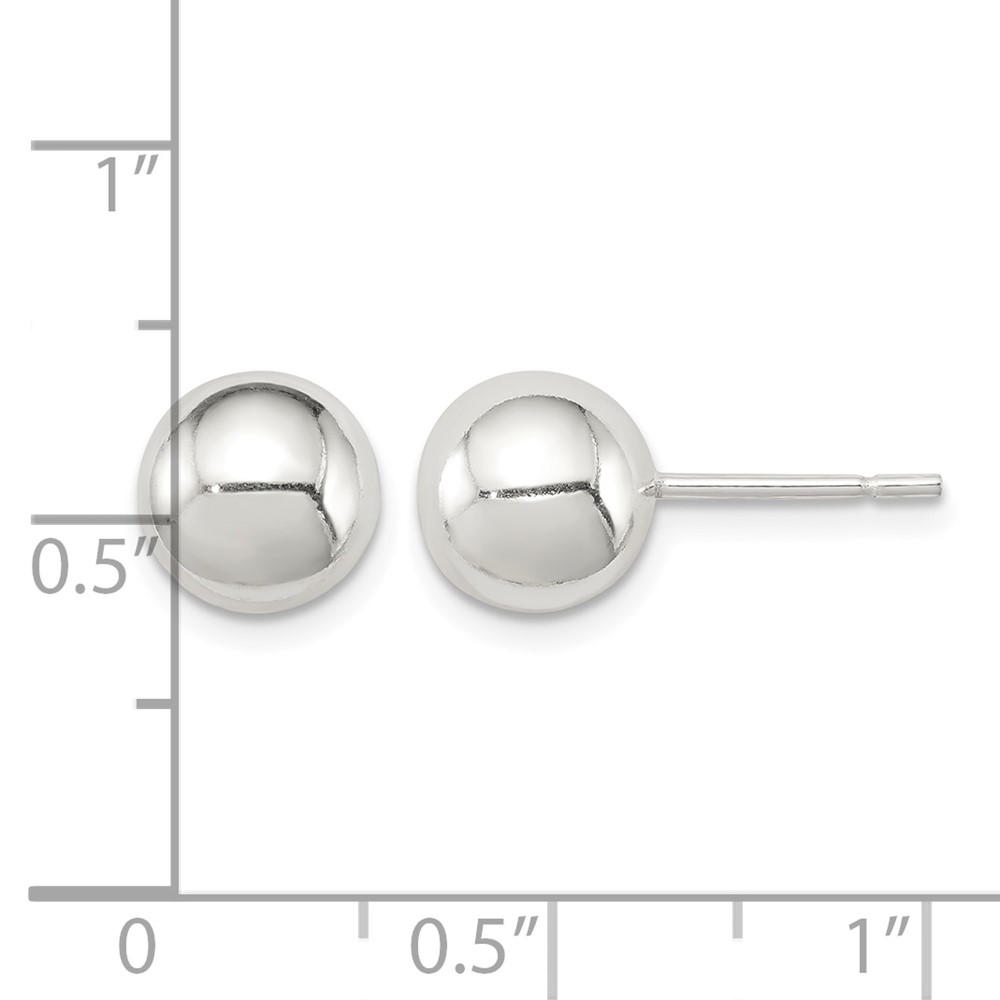 Sterling Silver Polished 8mm Ball Earrings (QE1833)