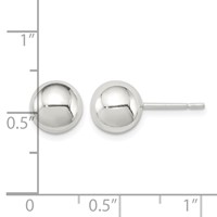 Sterling Silver Polished 8mm Ball Earrings view 4