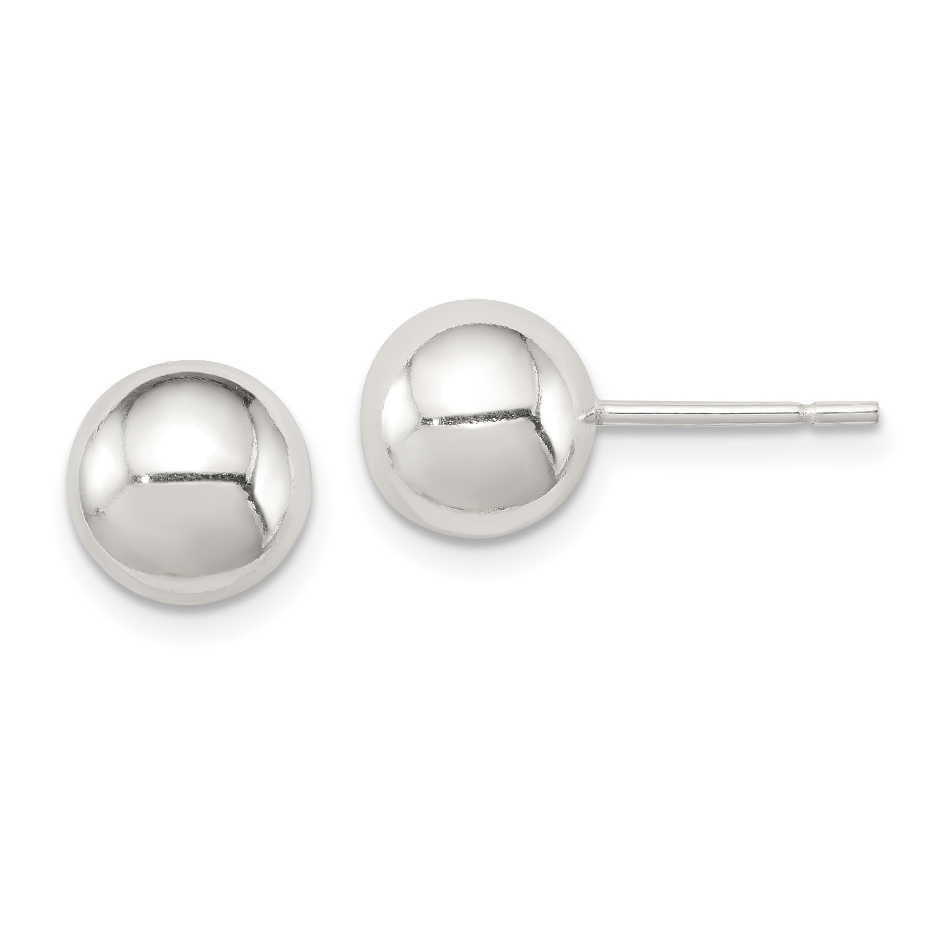 Sterling Silver Polished 8mm Ball Earrings (QE1833)