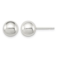 Sterling Silver Polished 8mm Ball Earrings view 1