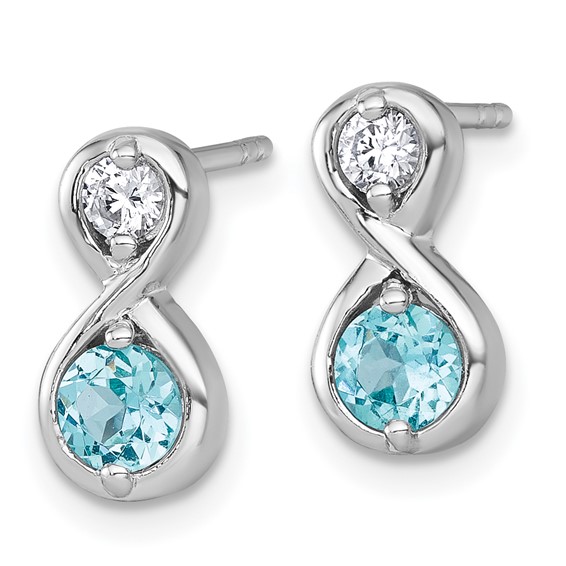 Sterling Silver Gemstone Infinity Earring