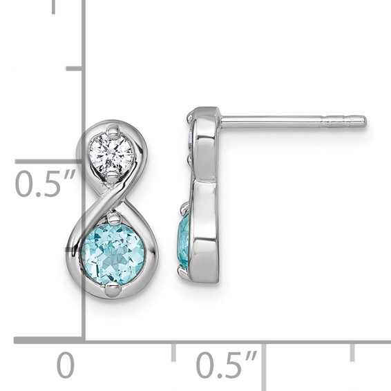 Sterling Silver Gemstone Infinity Earring