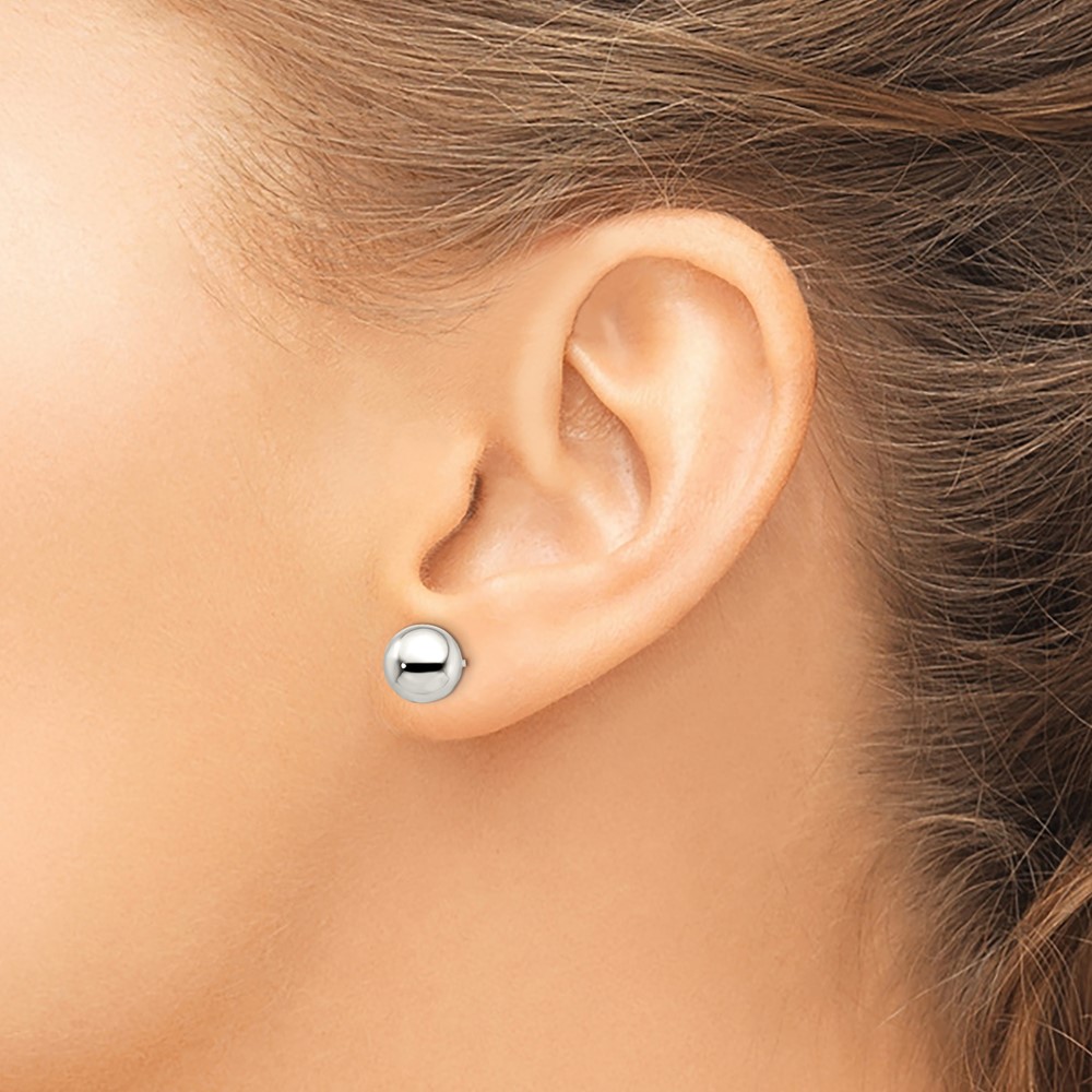 Sterling Silver Polished 9mm Ball Earrings (QE1834)