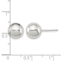 Sterling Silver Polished 9mm Ball Earrings view 4