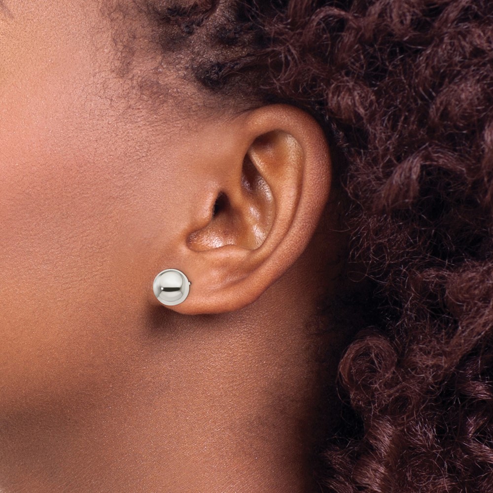 Sterling Silver Polished 10mm Ball Earrings (QE1835)