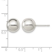Sterling Silver Polished 10mm Ball Earrings view 4