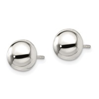 Sterling Silver Polished 8mm Button Earrings view 2